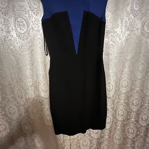 Calvin Klein Black and Blue Backless Dress